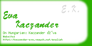 eva kaczander business card